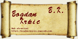 Bogdan Krpić vizit kartica